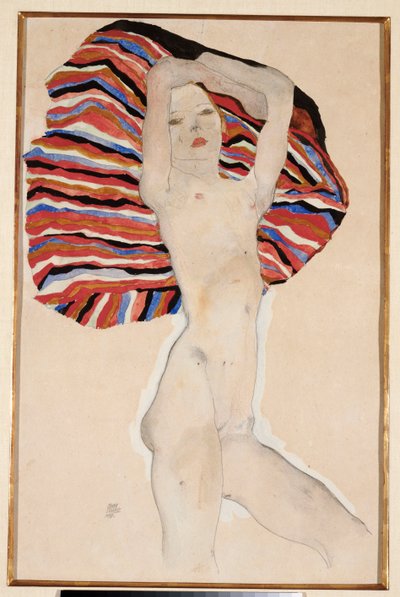 色付きの素材に対する行為、1911 作： Egon Schiele