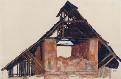 古い切妻屋根 作： Egon Schiele