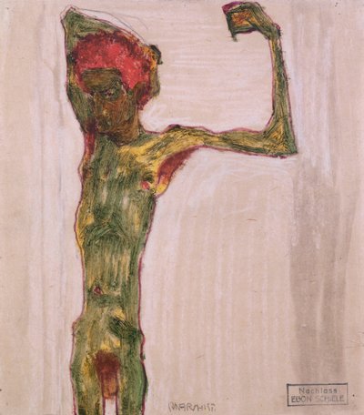 アナキスト、1909-10年頃 作： Egon Schiele