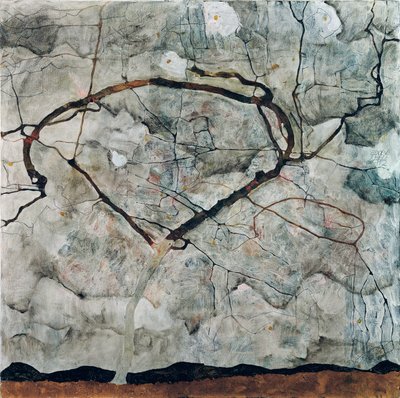 乱気流の中の秋の木。 エゴン・シーレ (1790-1918) の絵画、キャンバスに油彩 作： Egon Schiele