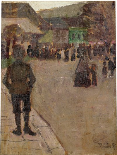 クロスターノイブルクのレオポルディタッグの前、1907 作： Egon Schiele