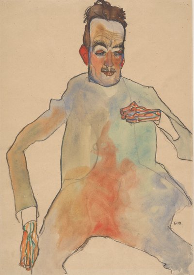 チェリスト、1910年。 作： Egon Schiele