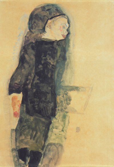 黒い服を着た子供、1911年 作： Egon Schiele