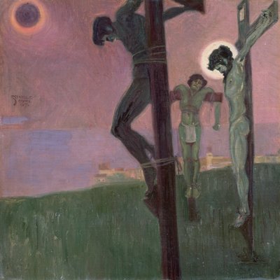 暗い太陽とはりつけ 作： Egon Schiele