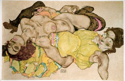 湾曲した女性。エゴン・シーレによるドローイング 作： Egon Schiele