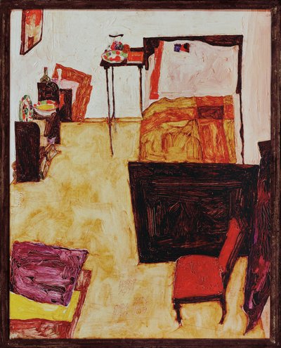 ノイレングバッハの画家の部屋...（木に油彩） 作： Egon Schiele