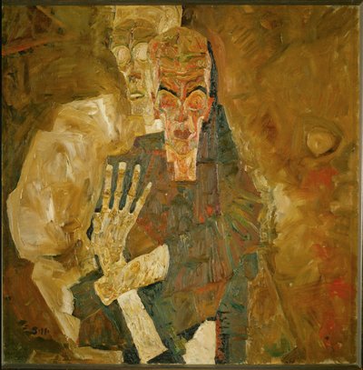 死と人間（キャンバスに油彩） 作： Egon Schiele