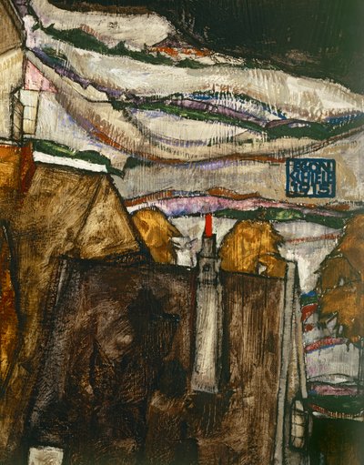 家々のアーチ II...（油彩・キャンバス） 作： Egon Schiele