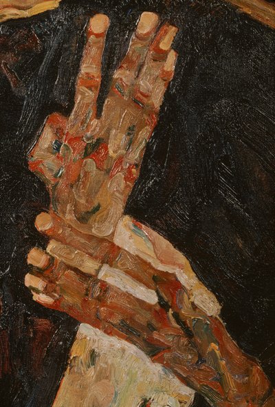 詩人（キャンバスに油彩） 作： Egon Schiele