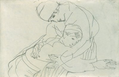 抱擁、1914 作： Egon Schiele