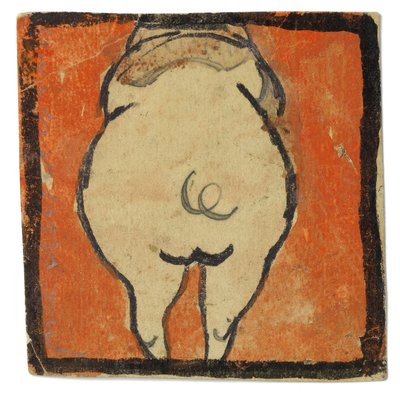 Entwurf für eine Wanddekoration im Atelier Wattmanngasse (Schwein von hinten?) 作： エゴンシーレ
