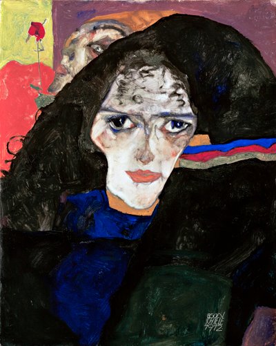 喪女 - エゴン・シーレ作（1890-1918）、木に油彩（42.5x34cm） 作： Egon Schiele