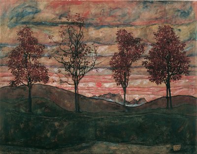 4本の木、1917年。 作： Egon Schiele
