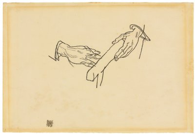 手の研究、博士ヴィクトルリッターフォンバウアー、1917年 作： Egon Schiele