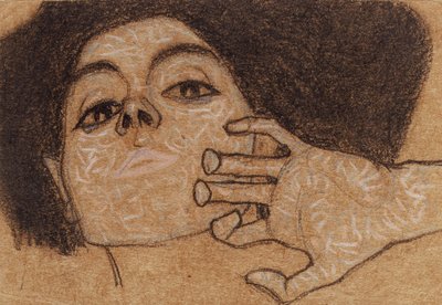 女性の頭、c.1907-8 作： Egon Schiele