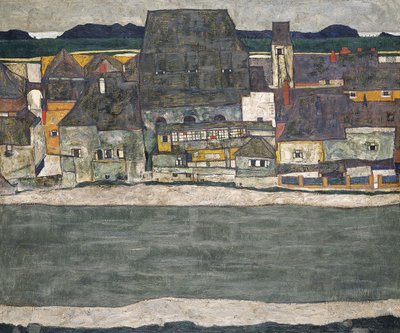 川沿いの家、旧市街、1914 作： Egon Schiele