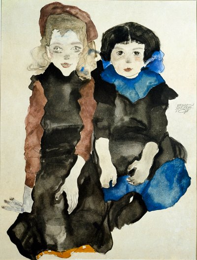 子供たちエゴン・シーレ（1890-1918）のドローイング 作： Egon Schiele
