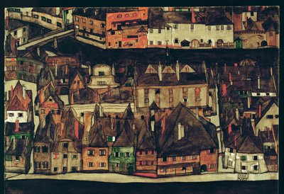 チェコ、クルマウ（キャンバスに絵画） 作： Egon Schiele