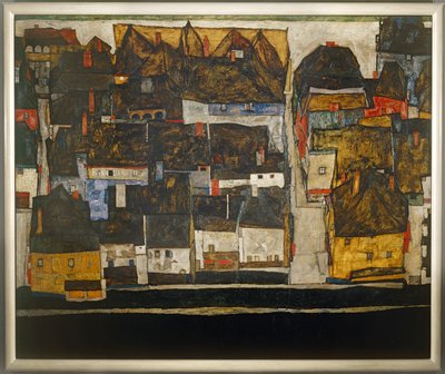 クルムロフとヴルタヴァ - ヴルタヴァ川のクルムロフ...（油彩・キャンバス） 作： Egon Schiele