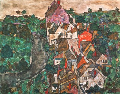 クルマウの風景 作： Egon Schiele