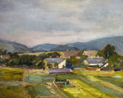 北オーストリアの風景、1907年 作： Egon Schiele