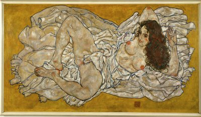 横たわる女性横たわる女性（油彩・キャンバス） 作： Egon Schiele