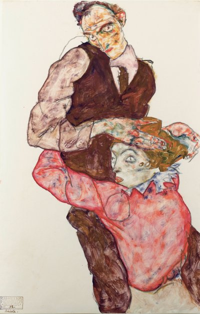 恋人たち、1914-1915 作： Egon Schiele