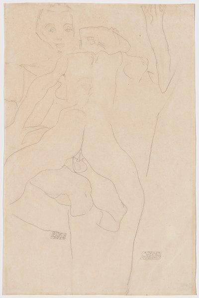 恋人;愛するカップル、1911 作： Egon Schiele