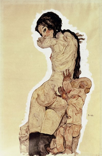 母と子、1910 作： Egon Schiele