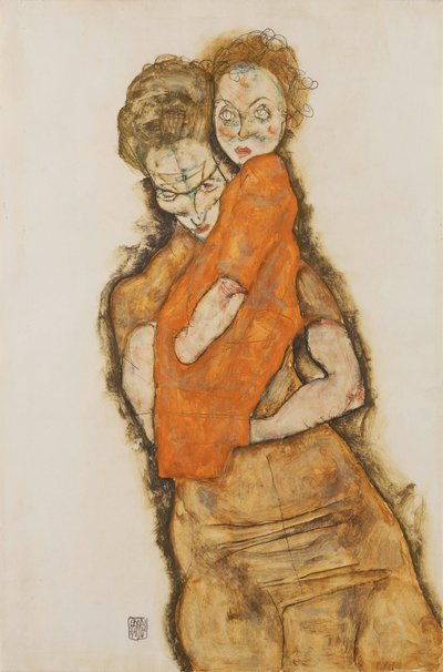 母と子、1914 作： Egon Schiele