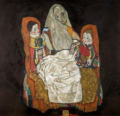 2 人の子供を持つ母 III、1915-1917 年。 作： Egon Schiele