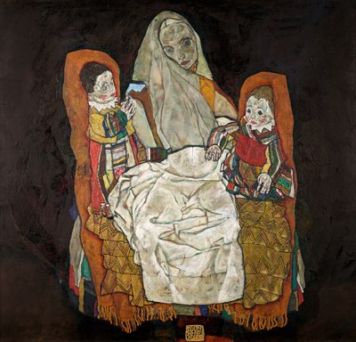 二人の子供を持つ母親Ⅲ 作： Egon Schiele