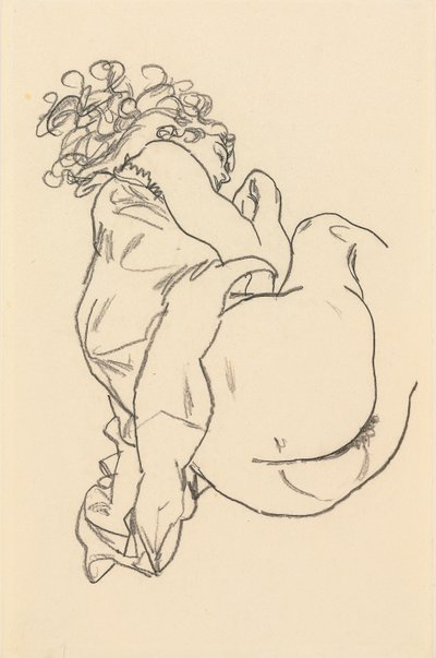 横たわっているヌード;リクライニング、1917 作： Egon Schiele