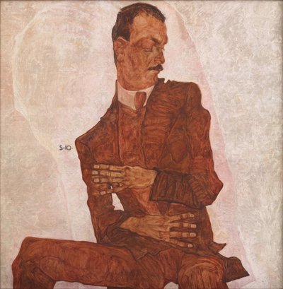 Arthur Roessler の肖像、1910 年。 作： Egon Schiele