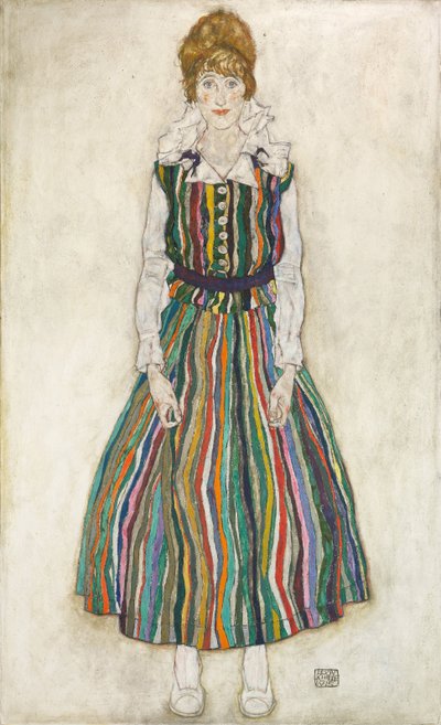 アーティストの妻エディスの肖像、1915 作： Egon Schiele