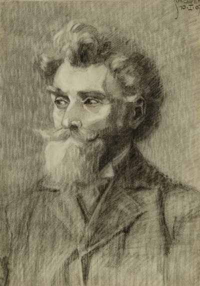 男の肖像; Mannerportrait、1907 作： Egon Schiele