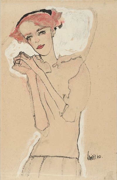 女性の肖像、1910年。 作： Egon Schiele