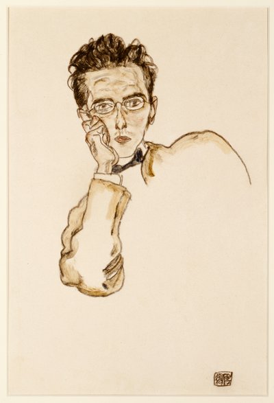 アートディーラーの肖像、ポールウェングラフ、1917年 作： Egon Schiele