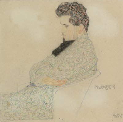 作曲家アーサー・レーウェンシュタインの肖像、1909 作： Egon Schiele