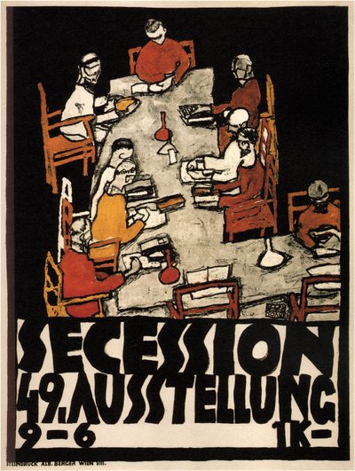 ウィーン分離派第49回展のポスター、1918年 作： Egon Schiele