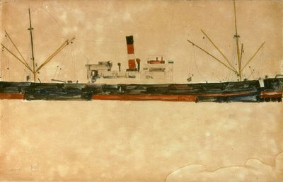 トリエステ港の船 作： Egon Schiele