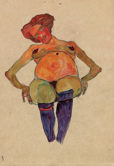 着席妊婦 作： Egon Schiele