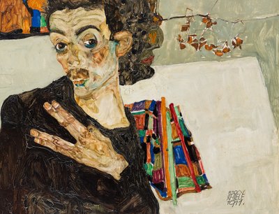 自画像、1911年。 作： Egon Schiele