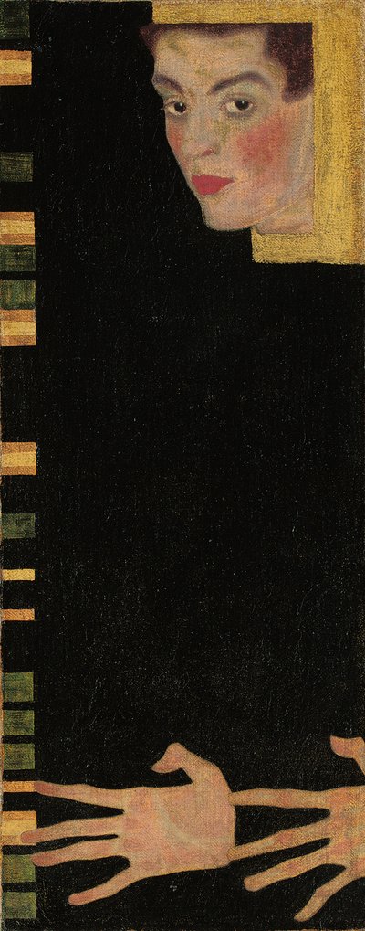 指を広げた自画像、1909 作： Egon Schiele