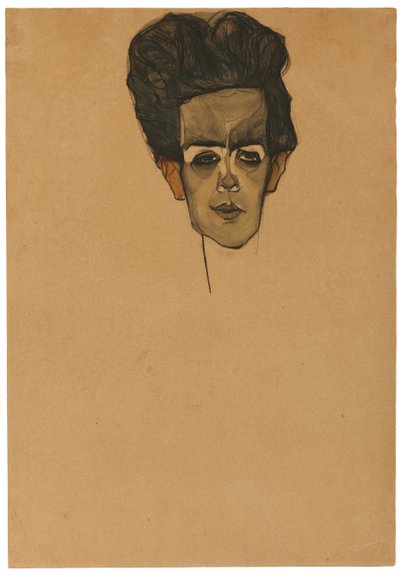 自画像、1910 作： Egon Schiele