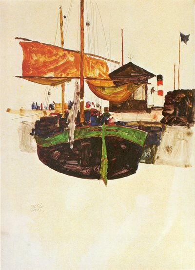 トリエステンの船：nn 作： Egon Schiele