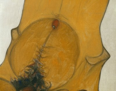 シテンダー・メンナーアクト...（キャンバスに油彩と水彩） 作： Egon Schiele