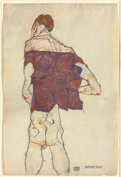 立っている男の人 作： Egon Schiele