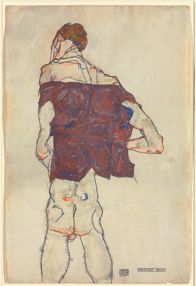 立っている男性;立っている人、1913 作： Egon Schiele