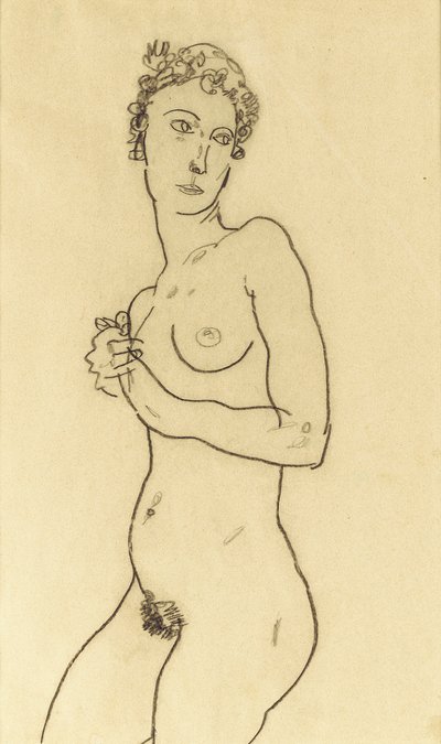 立っているヌード、1918 作： Egon Schiele